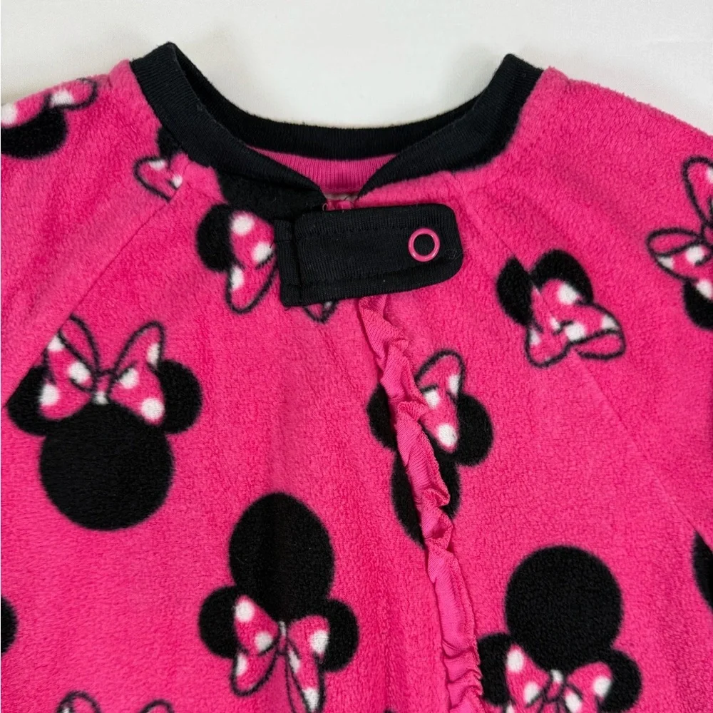 DISNEY Minnie Mouse Fleece Footed Pajamas 12‎ To 18 Months Pink Cozy